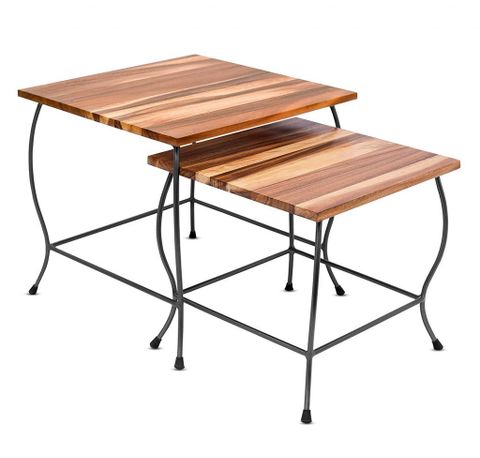 Elevate Your Living Space with Black Acacia Wood Nesting Tables